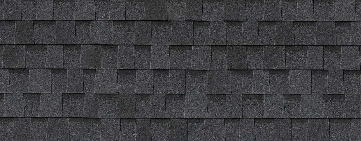 Atlas Roofing Pinnacle Pristine Black Shadow roof shingle swatch