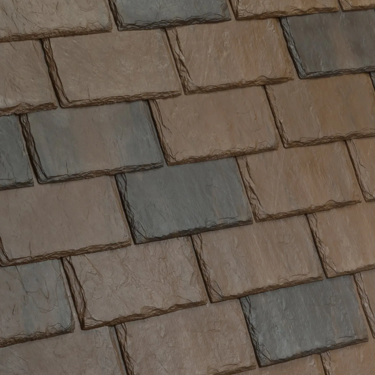 DaVinci Roofscapes Single-Width Slate Canyon roof shingle swatch