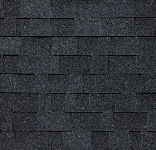 Malarkey Roofing Vista Brilliant Black roof shingle swatch