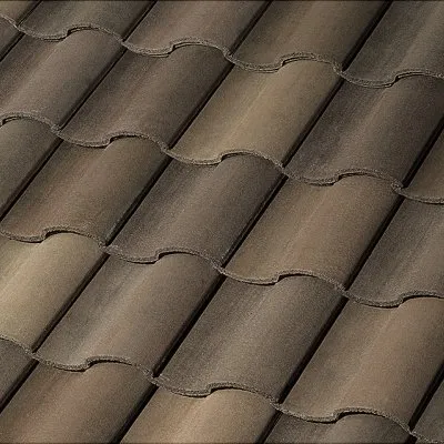Newpoint Concrete Tejas Espana Charcoal Brown Blend roof shingle swatch