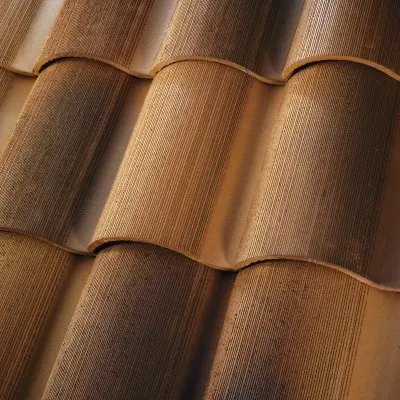 US Tile 1-Piece S-Tile Rustic Carmel roof shingle swatch