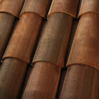 US Tile 2-Piece Mission Rustic Madera roof shingle swatch